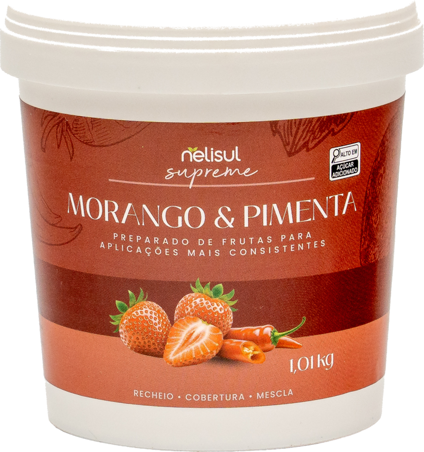cobertura de morango e pimenta nelisul supreme 1,01kg